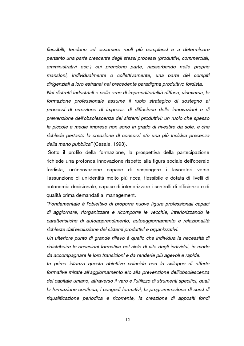 Anteprima della tesi: Economia dell'apprendimento e socializzazione al lavoro: un caso di deindustrializzazione, Pagina 12