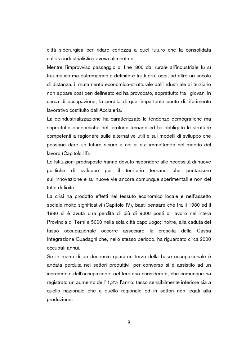 Anteprima della tesi: Economia dell'apprendimento e socializzazione al lavoro: un caso di deindustrializzazione, Pagina 6