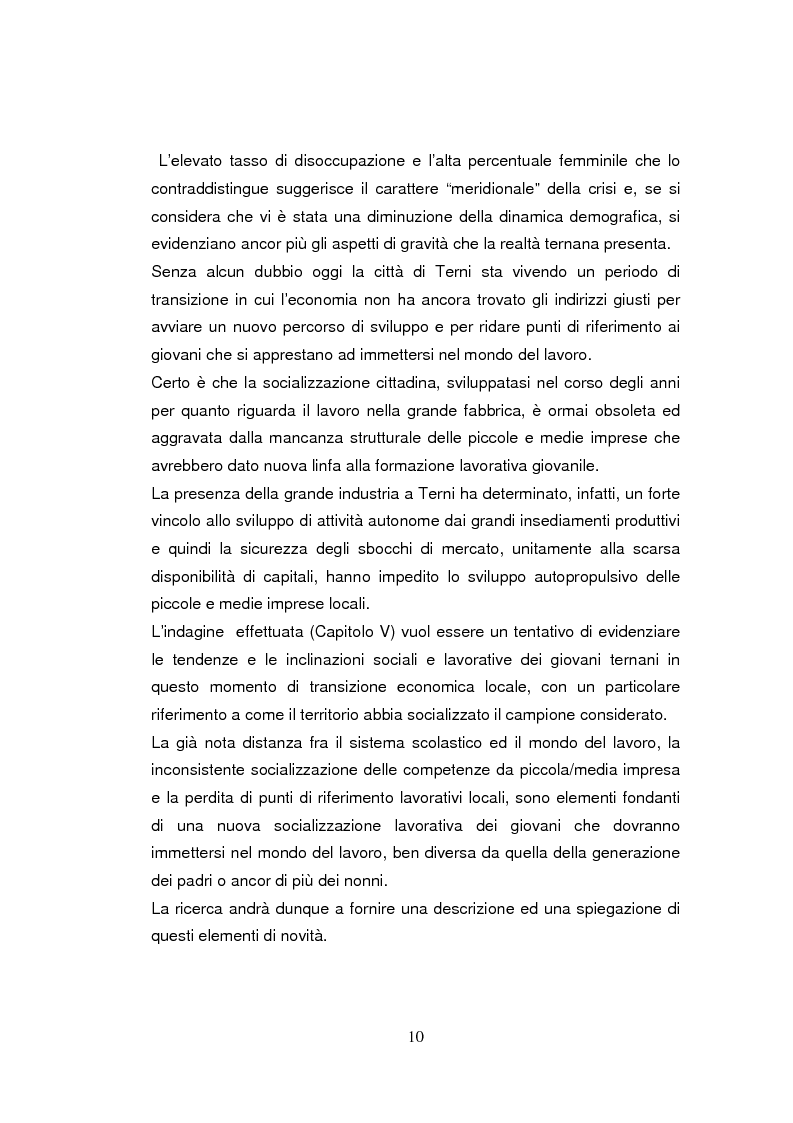 Anteprima della tesi: Economia dell'apprendimento e socializzazione al lavoro: un caso di deindustrializzazione, Pagina 7