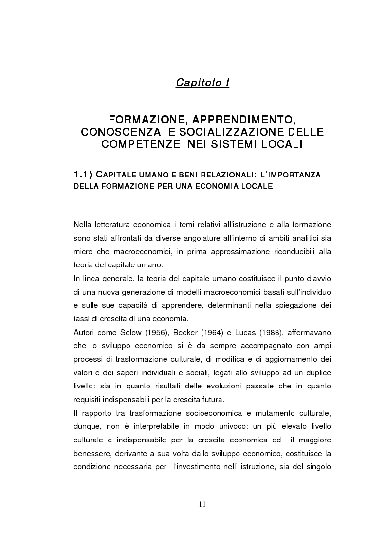 Anteprima della tesi: Economia dell'apprendimento e socializzazione al lavoro: un caso di deindustrializzazione, Pagina 8