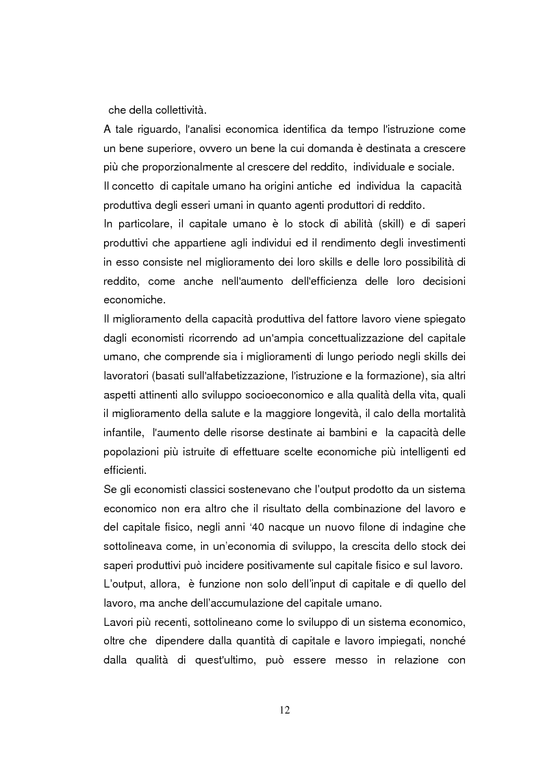 Anteprima della tesi: Economia dell'apprendimento e socializzazione al lavoro: un caso di deindustrializzazione, Pagina 9
