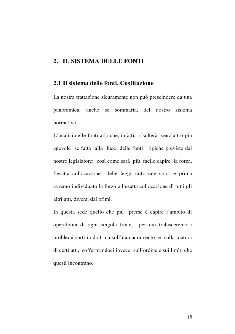 Anteprima della tesi: Le fonti dell'ordinamento italiano: fonti atipiche e leggi rinforzate, Pagina 11