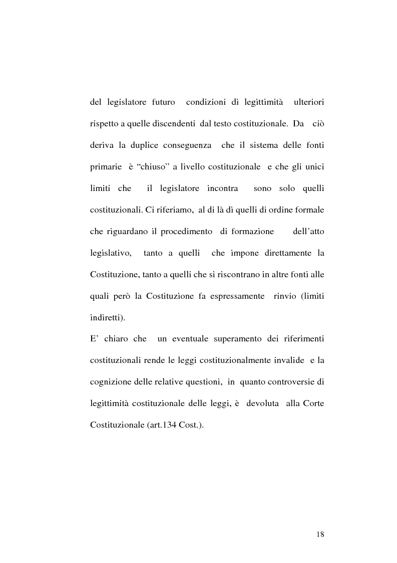 Anteprima della tesi: Le fonti dell'ordinamento italiano: fonti atipiche e leggi rinforzate, Pagina 14