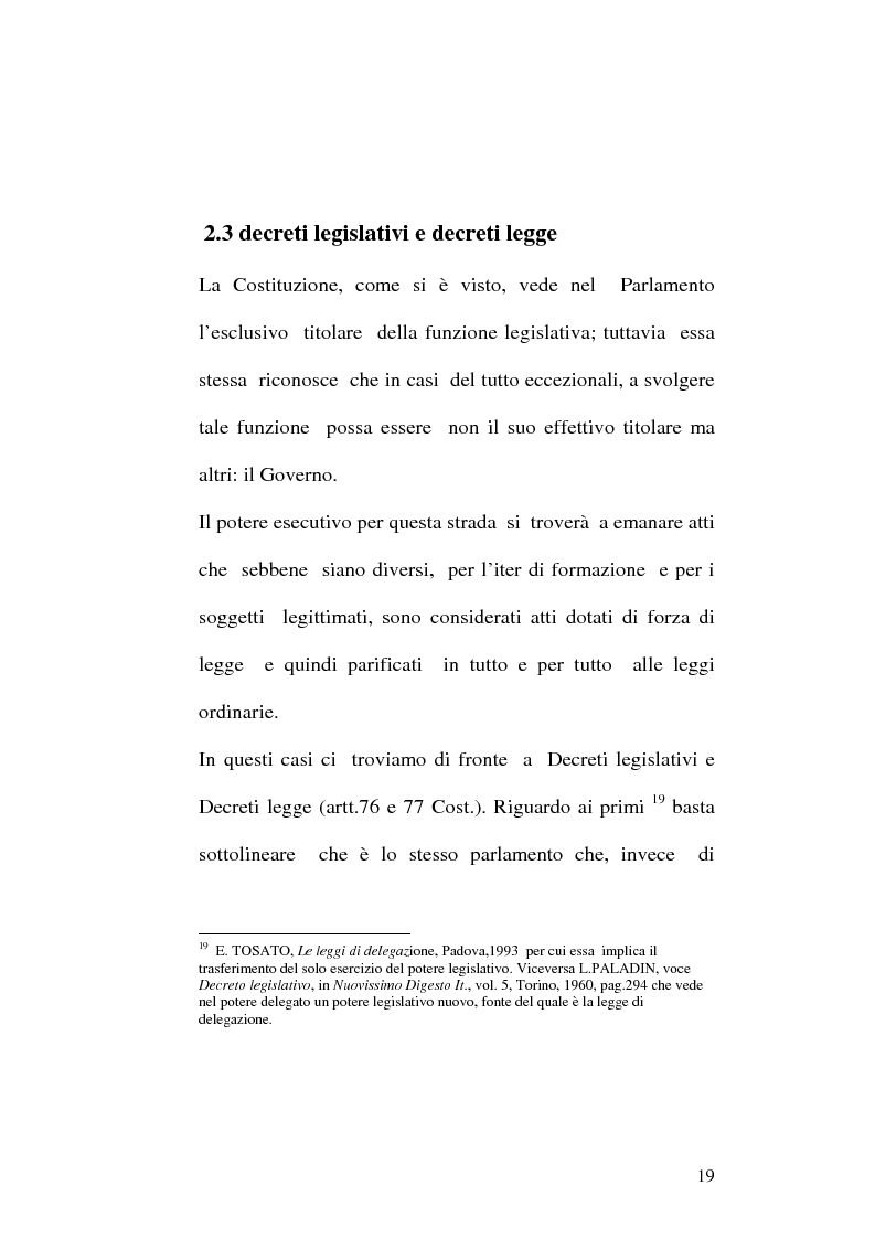 Anteprima della tesi: Le fonti dell'ordinamento italiano: fonti atipiche e leggi rinforzate, Pagina 15