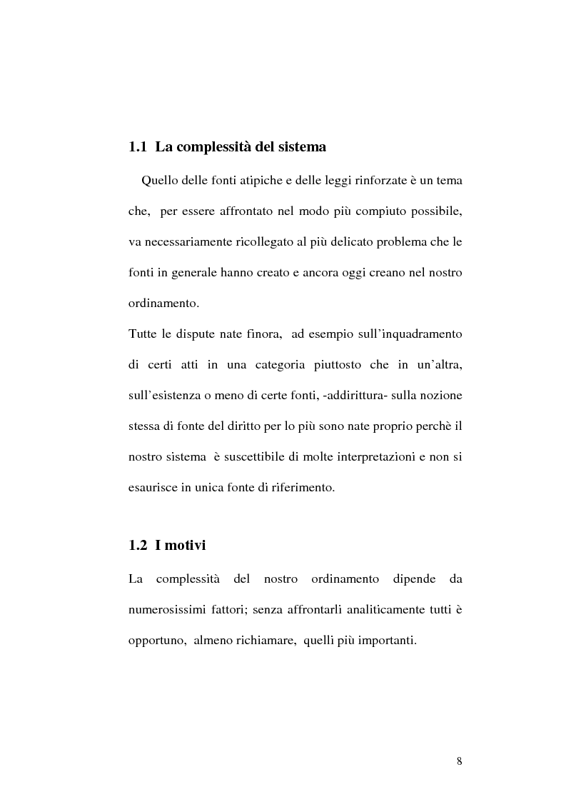 Anteprima della tesi: Le fonti dell'ordinamento italiano: fonti atipiche e leggi rinforzate, Pagina 4