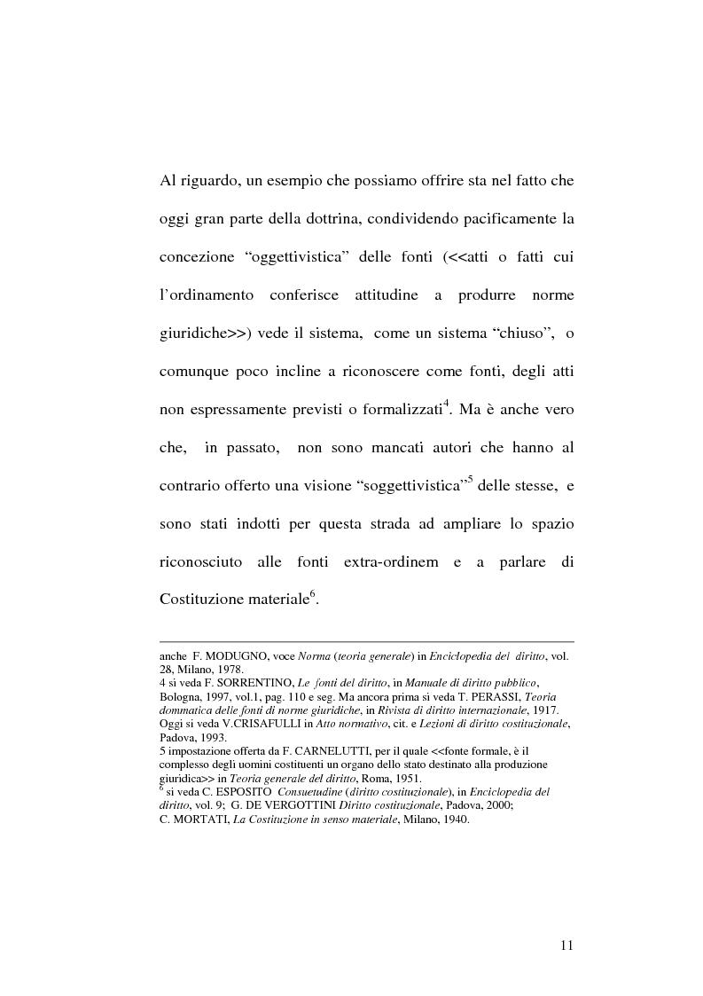 Anteprima della tesi: Le fonti dell'ordinamento italiano: fonti atipiche e leggi rinforzate, Pagina 7