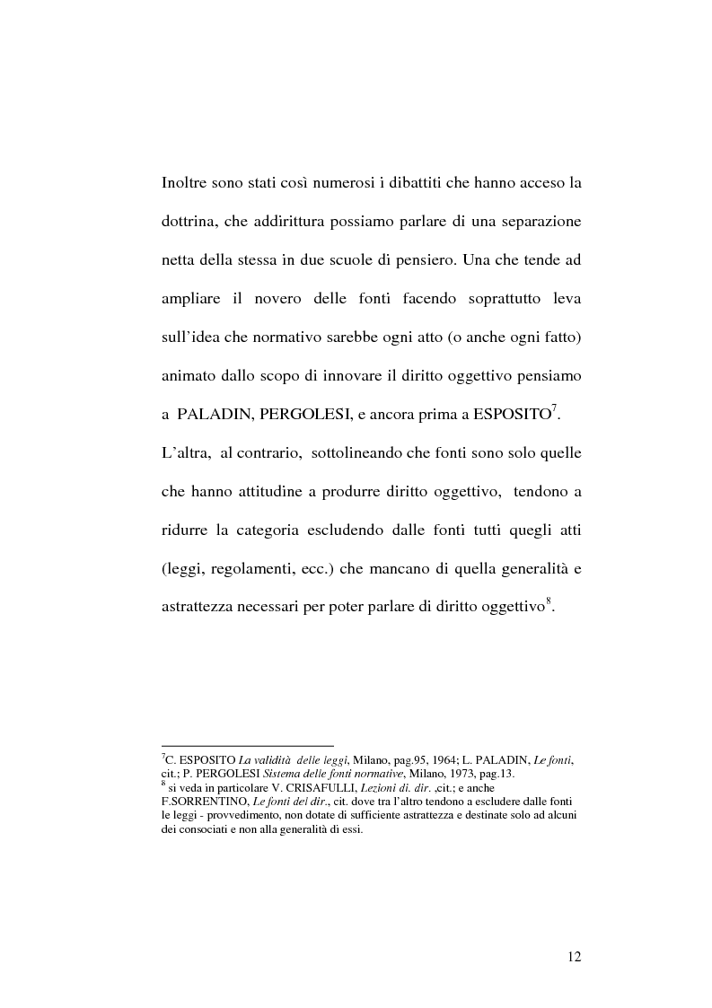 Anteprima della tesi: Le fonti dell'ordinamento italiano: fonti atipiche e leggi rinforzate, Pagina 8