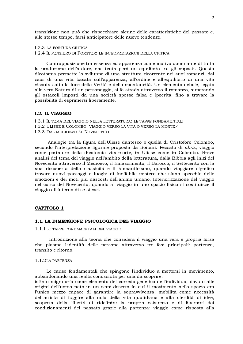 Anteprima della tesi: Il viaggio come ricerca del Sè: due romanzi di E.M. Forster, Pagina 2