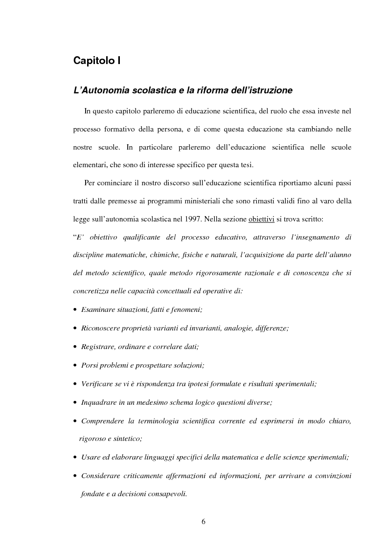 Anteprima della tesi: Il ruolo dell'insegnamento nella modificazione delle rappresentazioni mentali difformi. Un'esperienza di didattica dell'astronomia e della fisica per la scuola dell'obbligo., Pagina 5