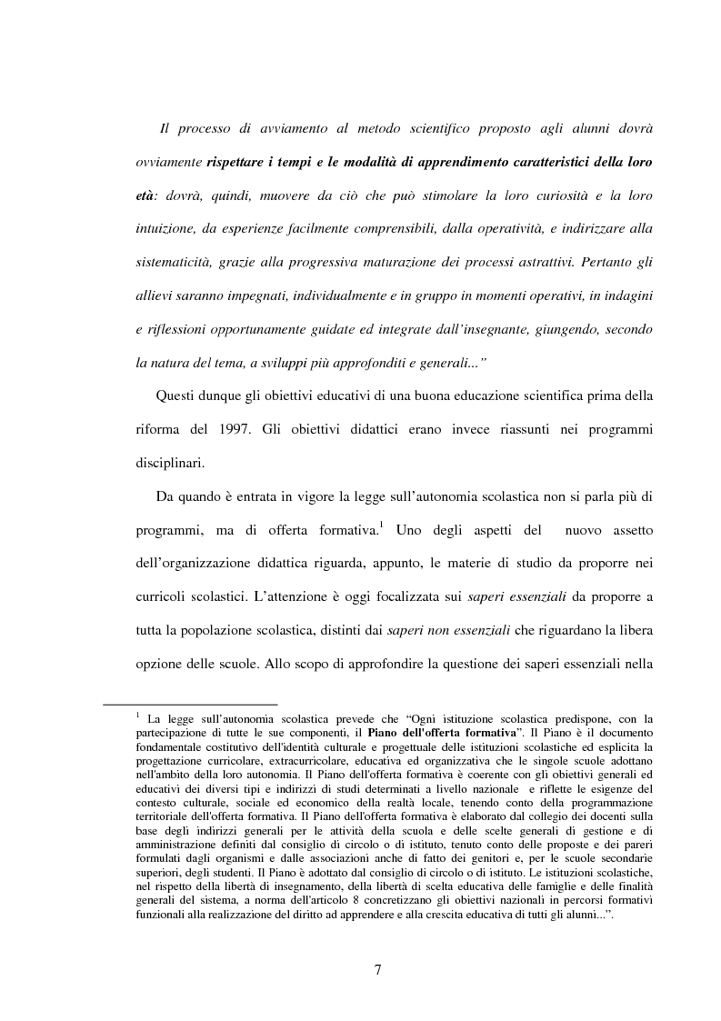 Anteprima della tesi: Il ruolo dell'insegnamento nella modificazione delle rappresentazioni mentali difformi. Un'esperienza di didattica dell'astronomia e della fisica per la scuola dell'obbligo., Pagina 6