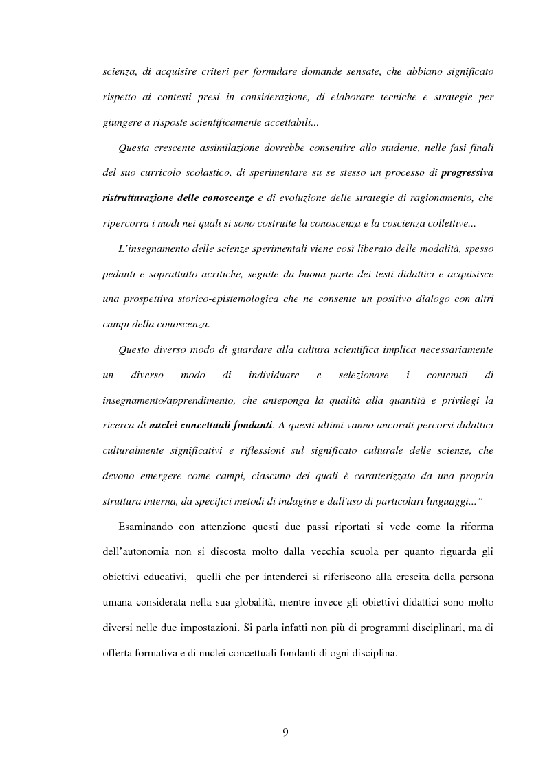 Anteprima della tesi: Il ruolo dell'insegnamento nella modificazione delle rappresentazioni mentali difformi. Un'esperienza di didattica dell'astronomia e della fisica per la scuola dell'obbligo., Pagina 8