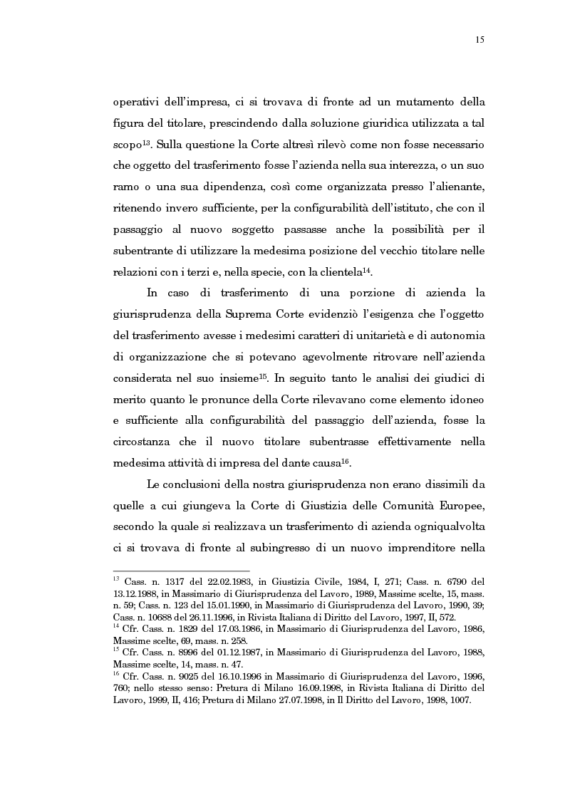 Anteprima della tesi: Il trasferimento di azienda, Pagina 11