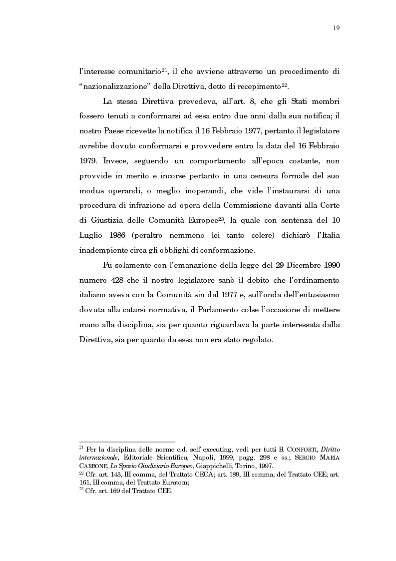 Anteprima della tesi: Il trasferimento di azienda, Pagina 15