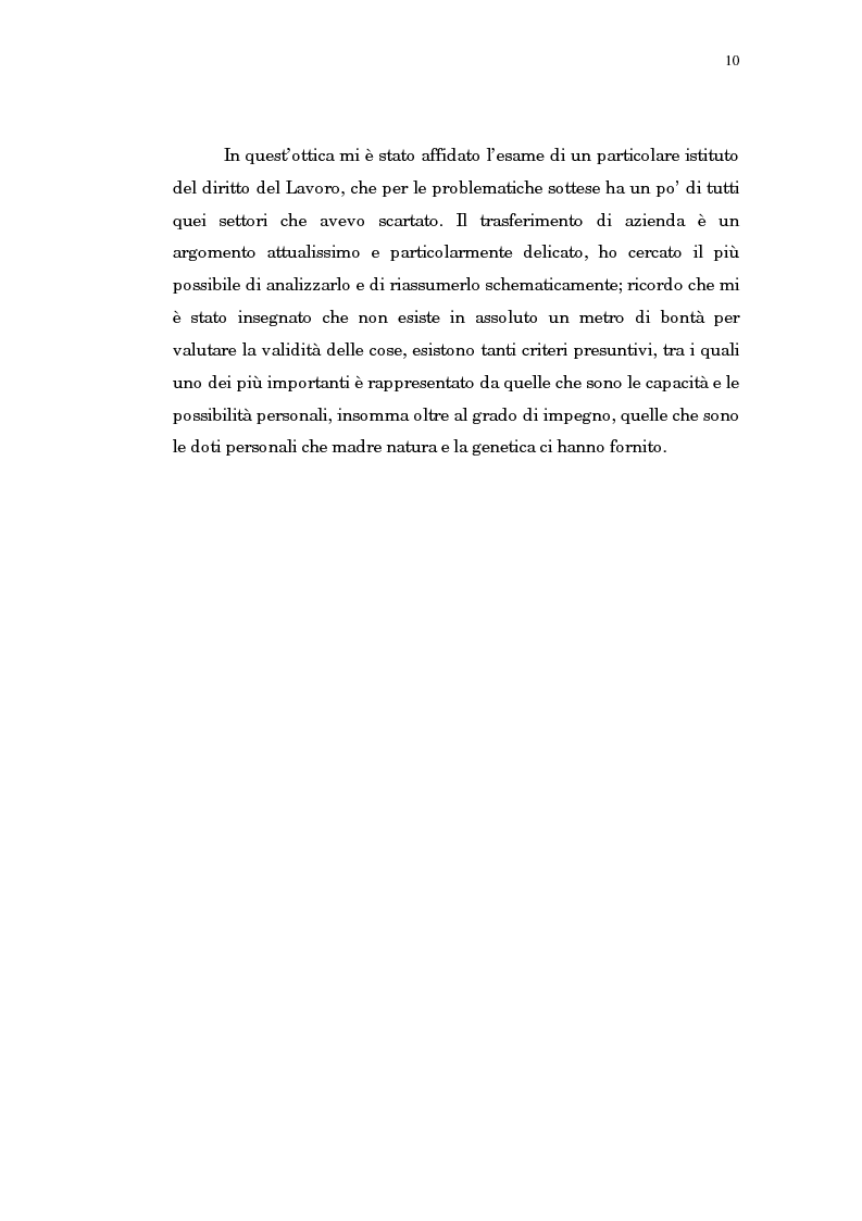 Anteprima della tesi: Il trasferimento di azienda, Pagina 6