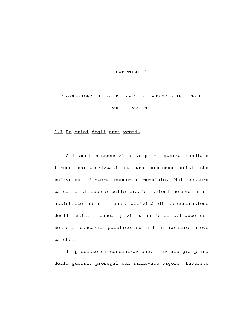 Anteprima della tesi: La partecipazione delle banche al capitale industriale, Pagina 8