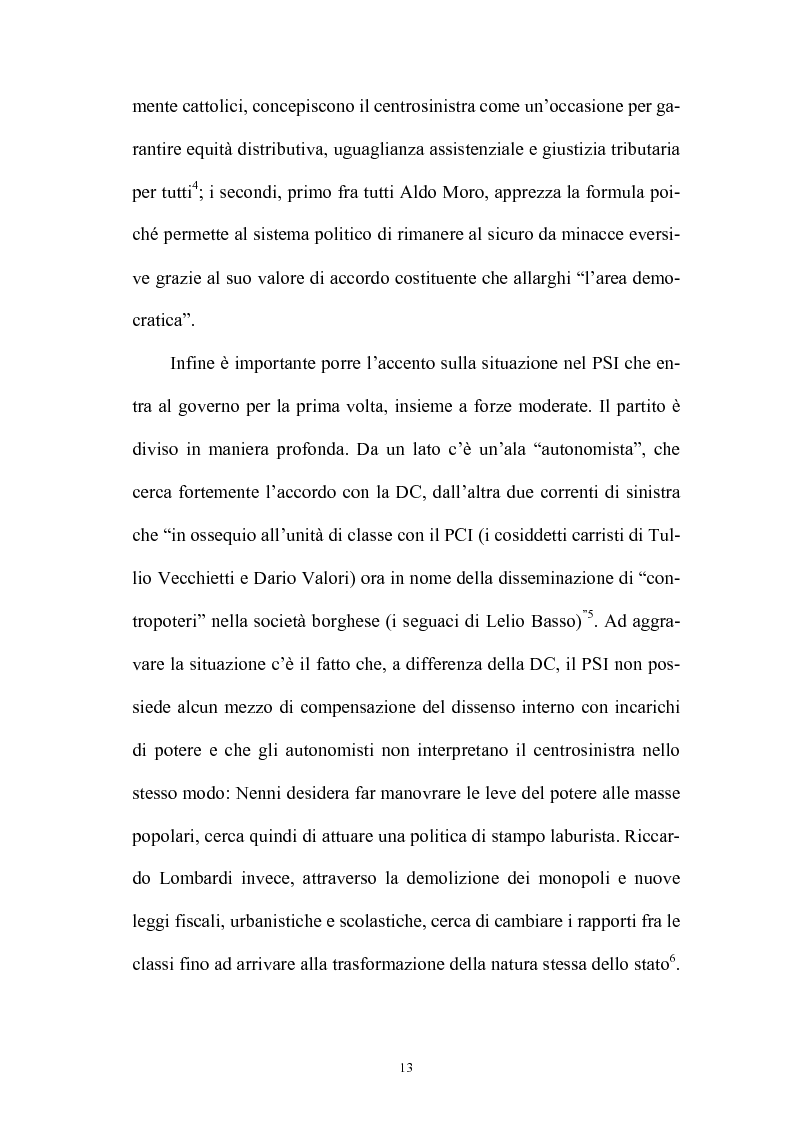 Anteprima della tesi: La politica interna del centrosinistra, Pagina 11