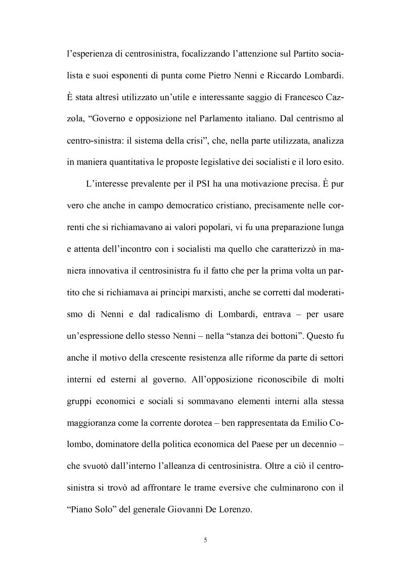 Anteprima della tesi: La politica interna del centrosinistra, Pagina 3