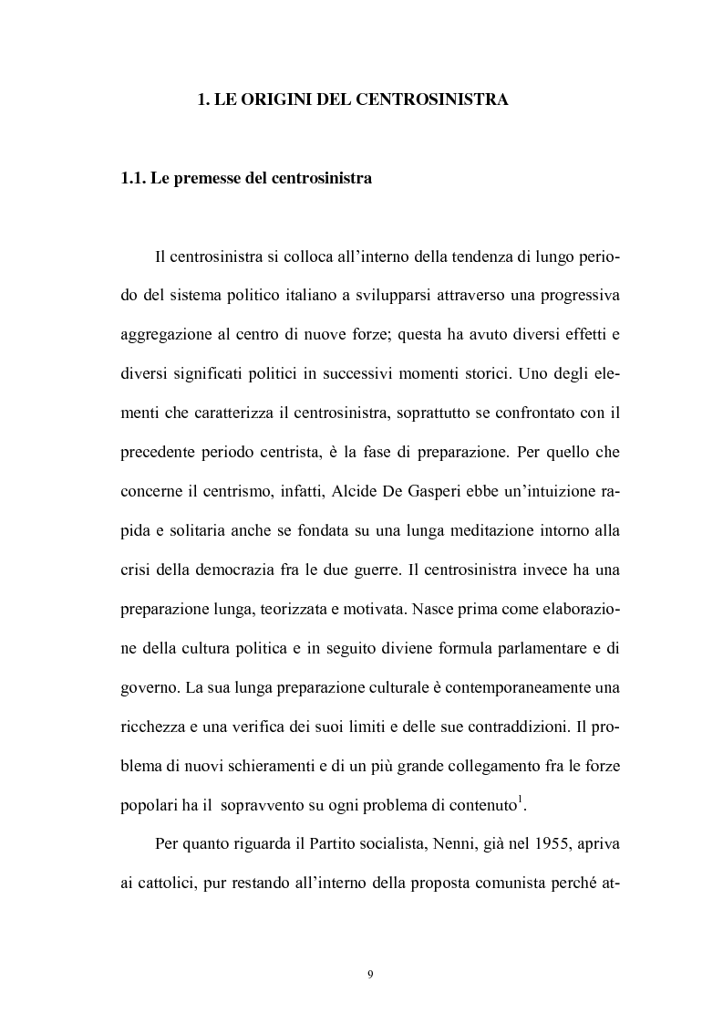 Anteprima della tesi: La politica interna del centrosinistra, Pagina 7