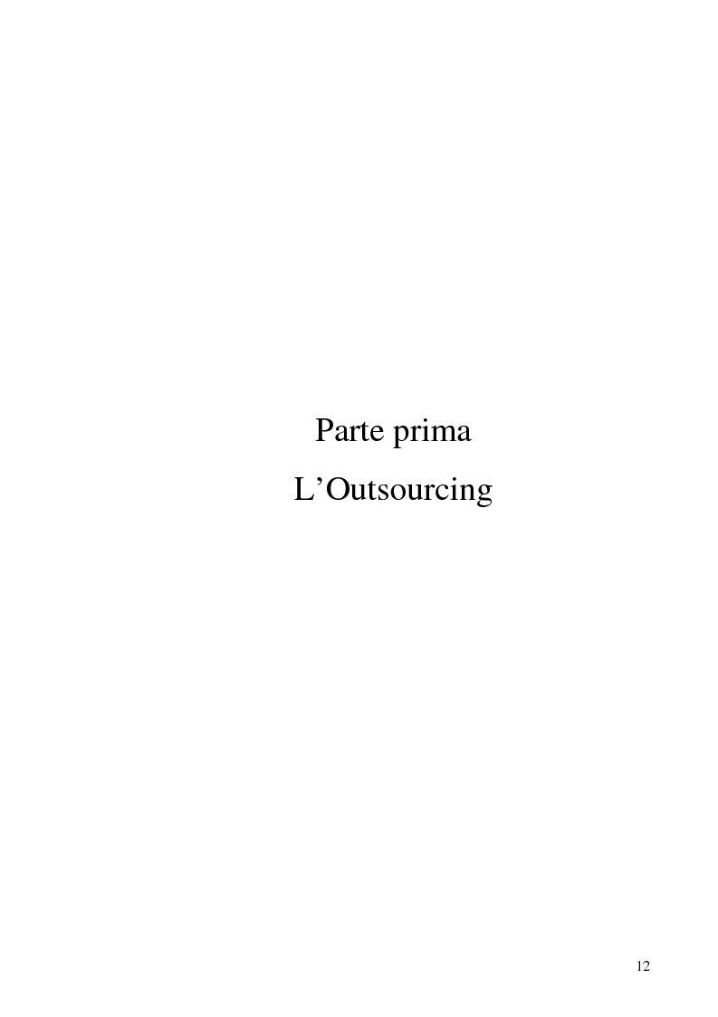 Anteprima della tesi: Il processo di outsourcing ed il modello ASP. Un’analisi del mercato assicurativo, Pagina 7