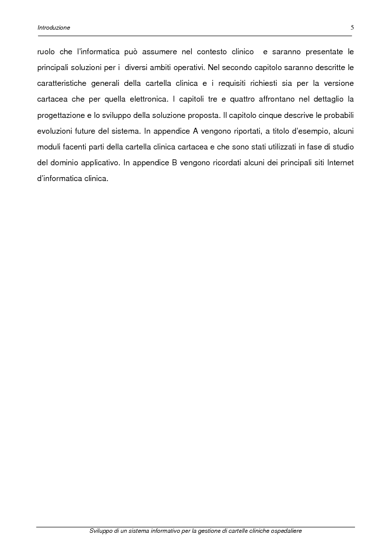 Anteprima della tesi: Sviluppo di un sistema informativo per la gestione di cartelle cliniche ospedaliere, Pagina 2