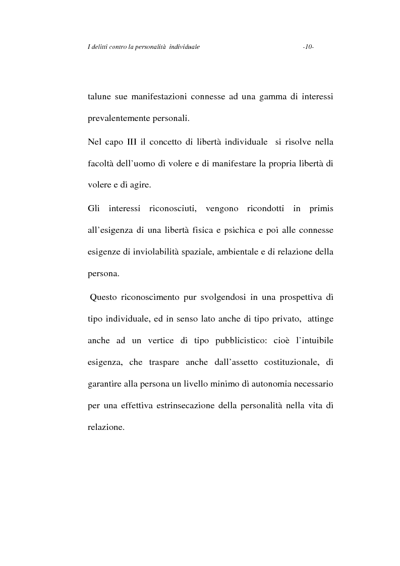 Anteprima della tesi: I delitti contro la personalità individuale, Pagina 10