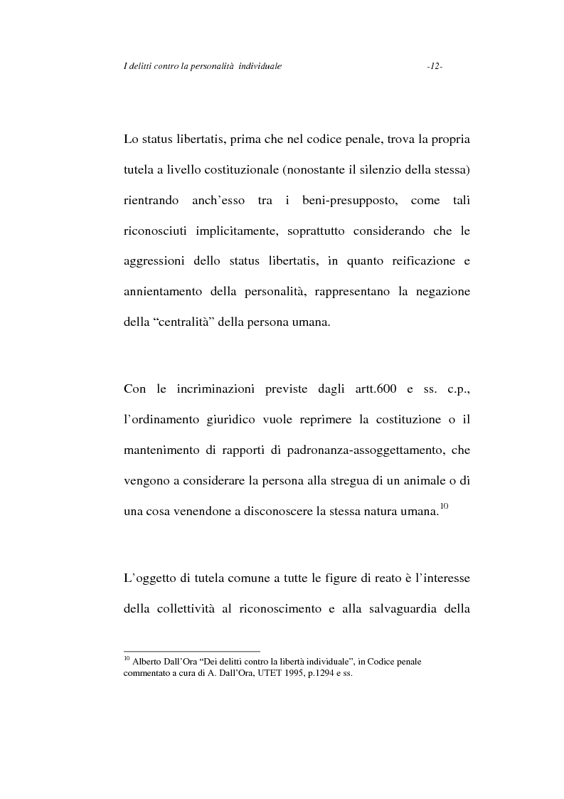 Anteprima della tesi: I delitti contro la personalità individuale, Pagina 12