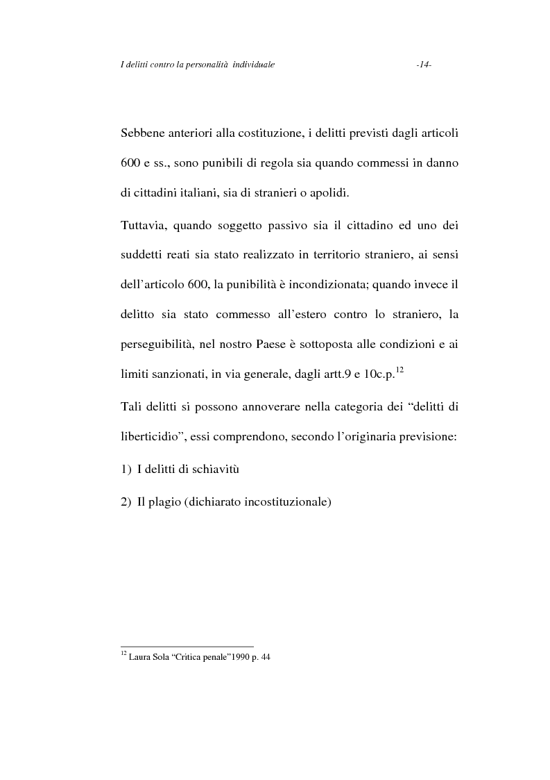 Anteprima della tesi: I delitti contro la personalità individuale, Pagina 14