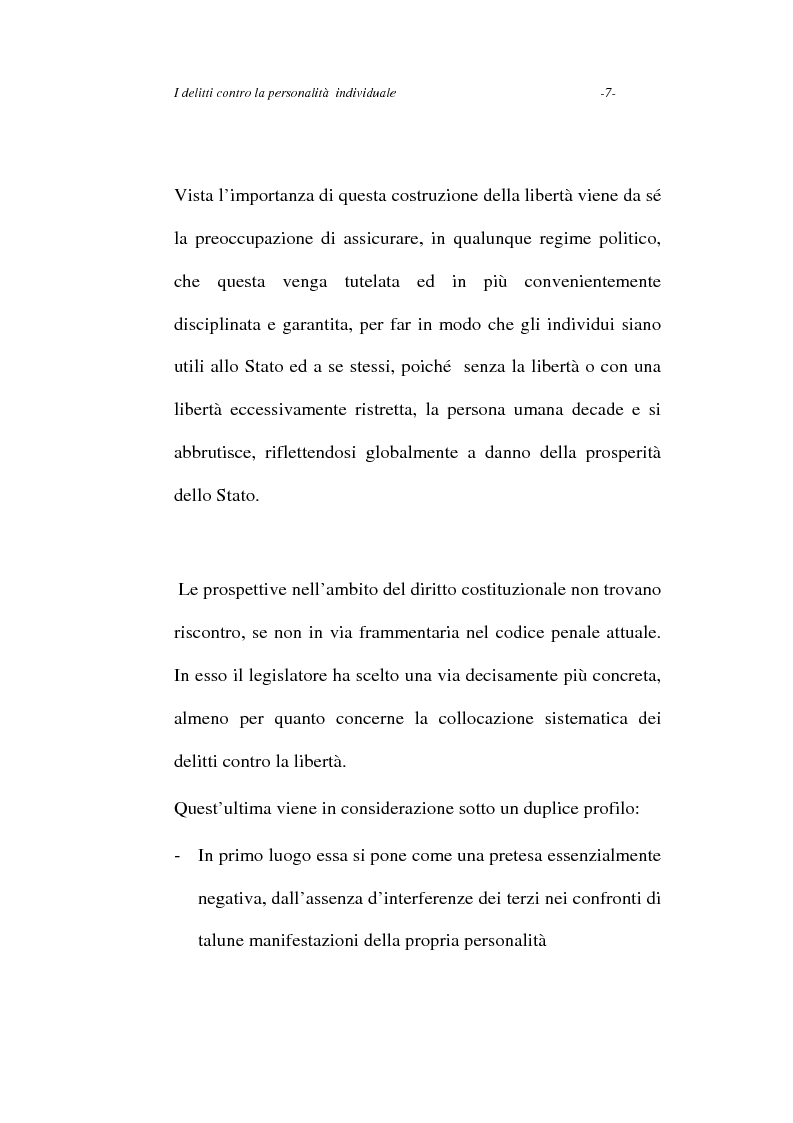 Anteprima della tesi: I delitti contro la personalità individuale, Pagina 7
