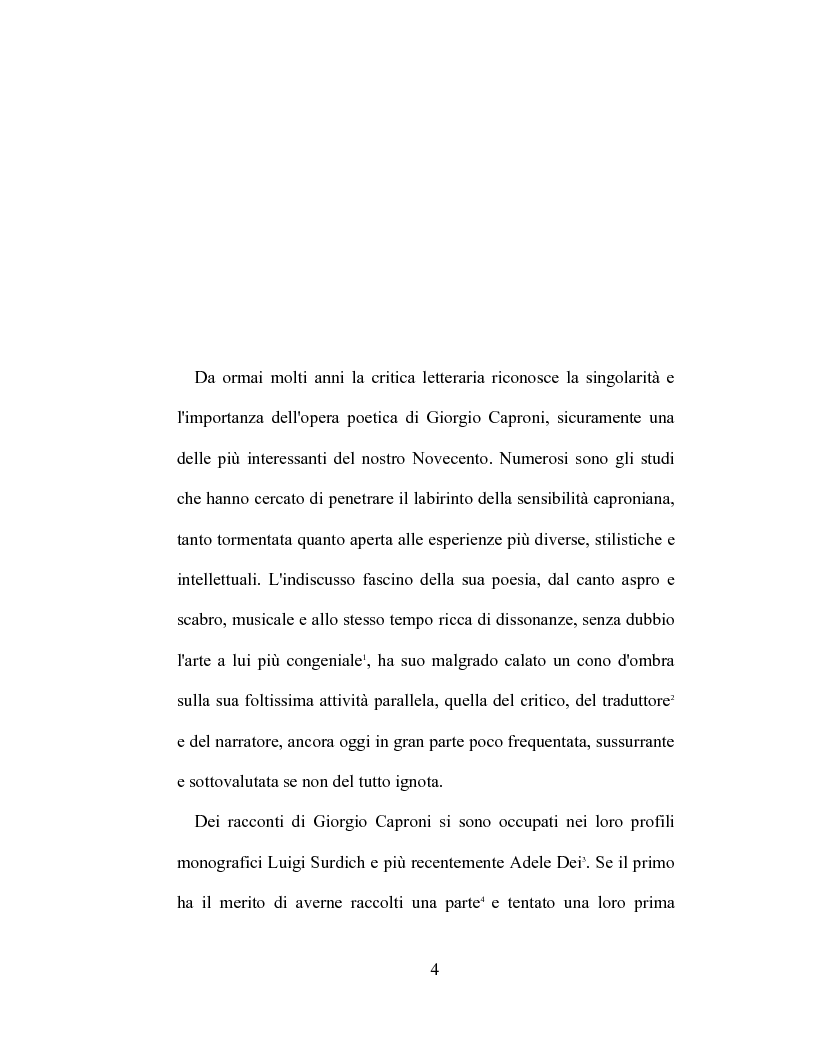 Anteprima della tesi: I racconti di Giorgio Caproni, Pagina 2