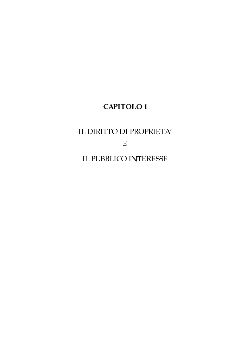 Anteprima della tesi: Il diritto di proprietà e il potere espropriativo dello Stato nella Costituzione e nel diritto vigente, Pagina 5