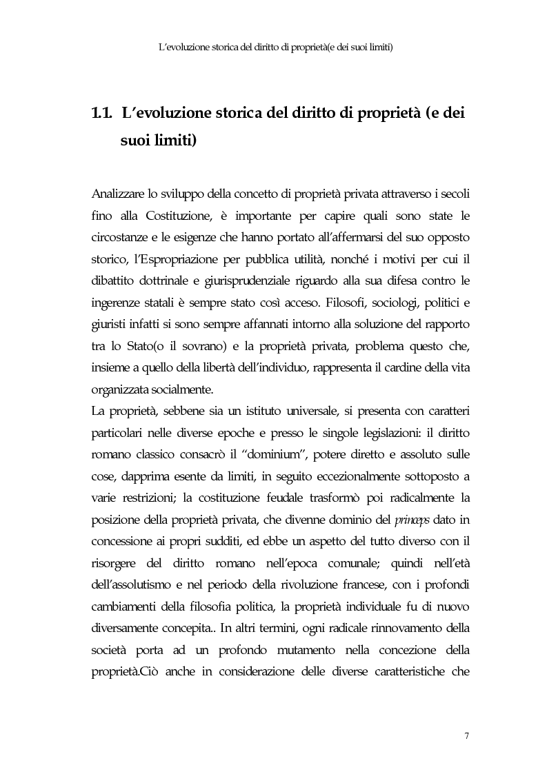 Anteprima della tesi: Il diritto di proprietà e il potere espropriativo dello Stato nella Costituzione e nel diritto vigente, Pagina 6