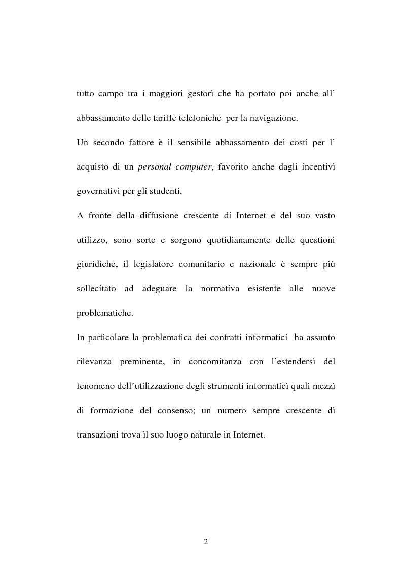 Anteprima della tesi: La compravendita in Internet, Pagina 2