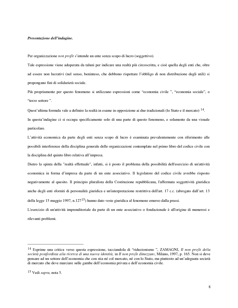 Anteprima della tesi: L'attività d'impresa degli enti senza scopo di lucro, Pagina 5