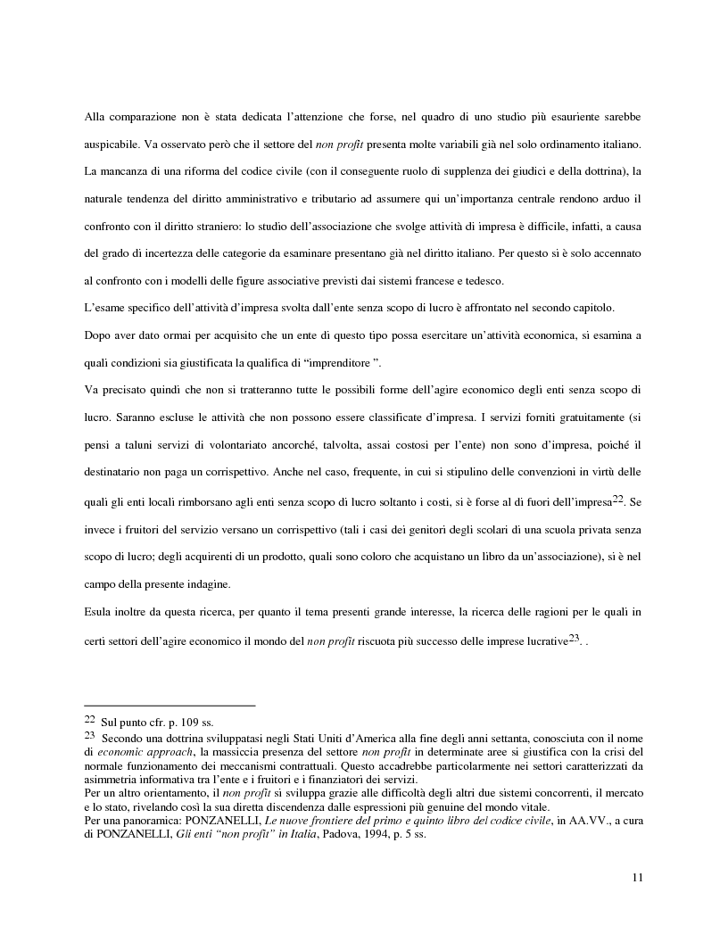 Anteprima della tesi: L'attività d'impresa degli enti senza scopo di lucro, Pagina 8
