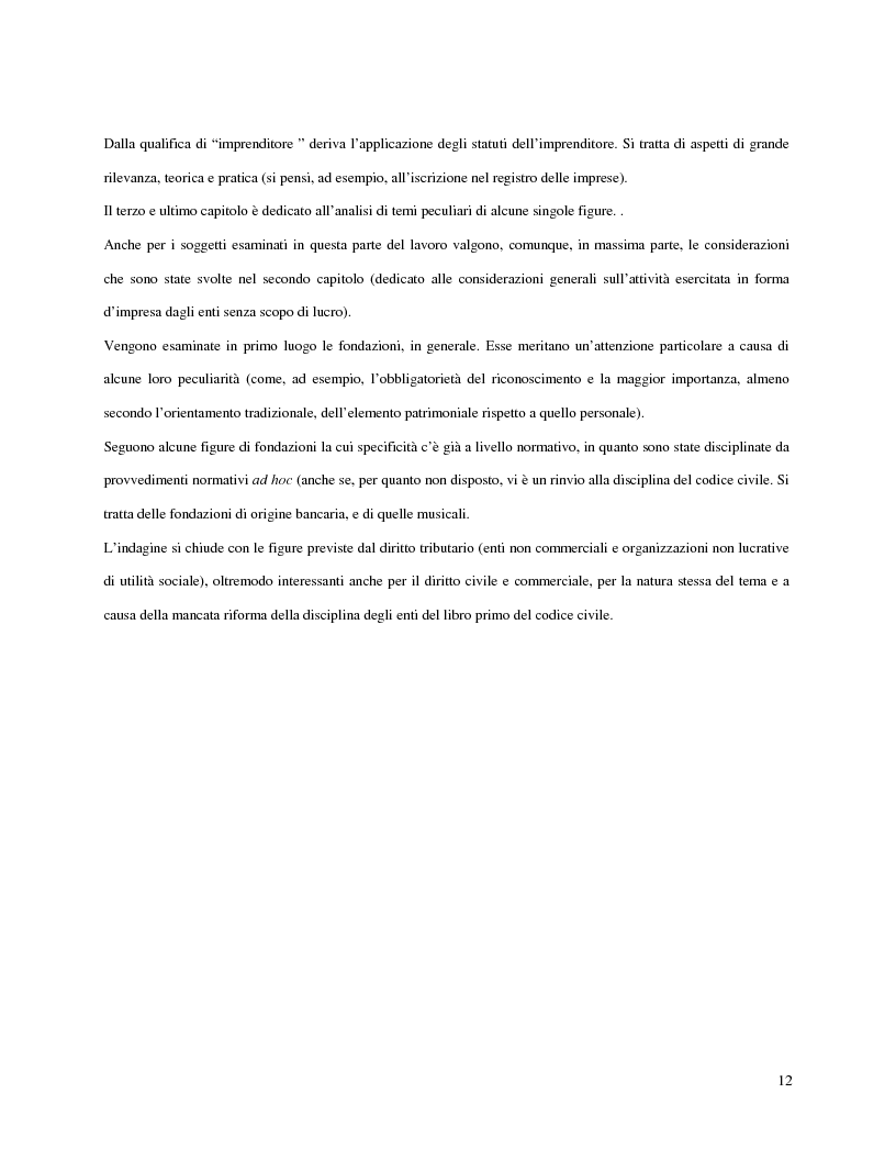 Anteprima della tesi: L'attività d'impresa degli enti senza scopo di lucro, Pagina 9