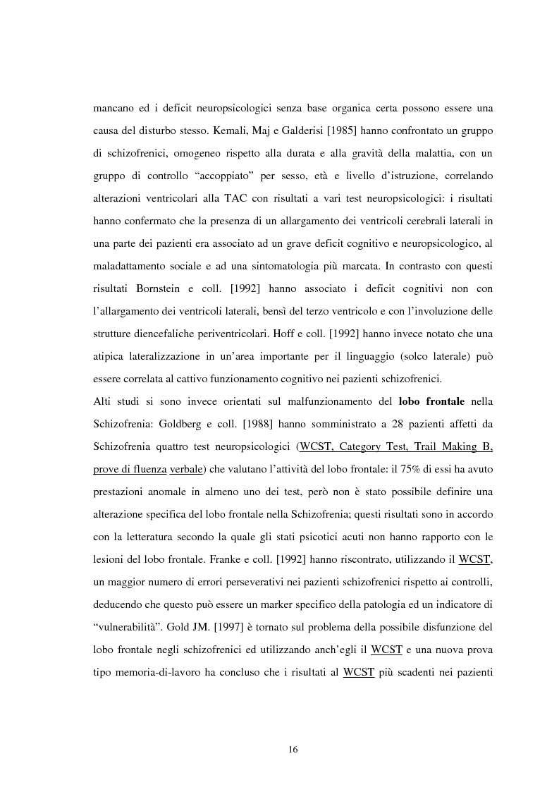 Anteprima della tesi: Aspetti neuropsicologici nei Disturbi della Condotta Alimentare (DCA): contributo personale, Pagina 13