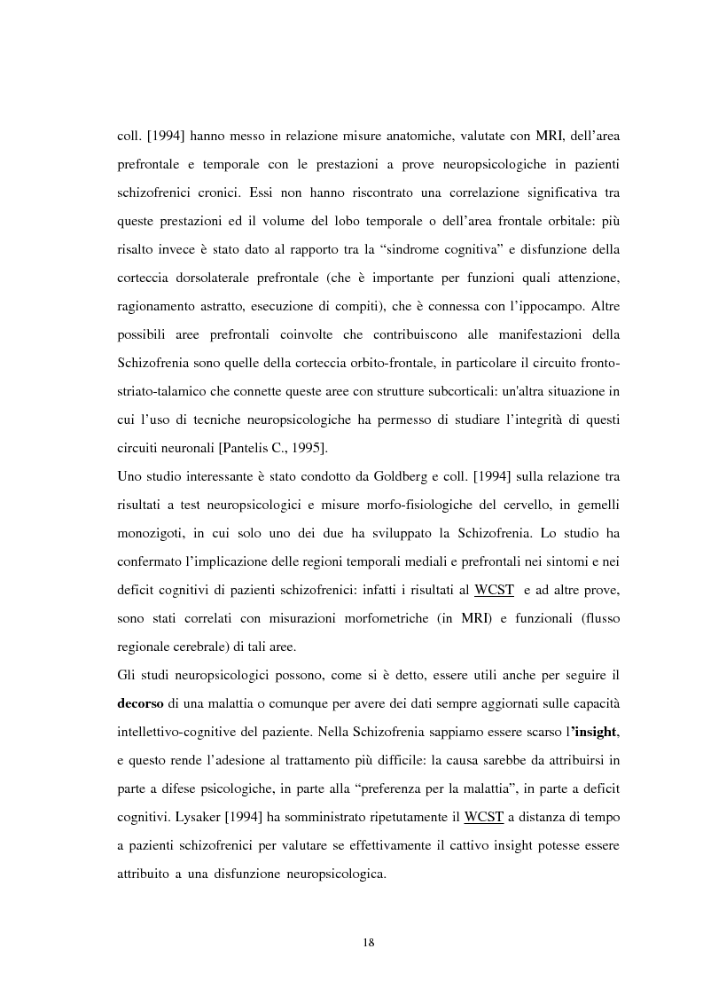 Anteprima della tesi: Aspetti neuropsicologici nei Disturbi della Condotta Alimentare (DCA): contributo personale, Pagina 15