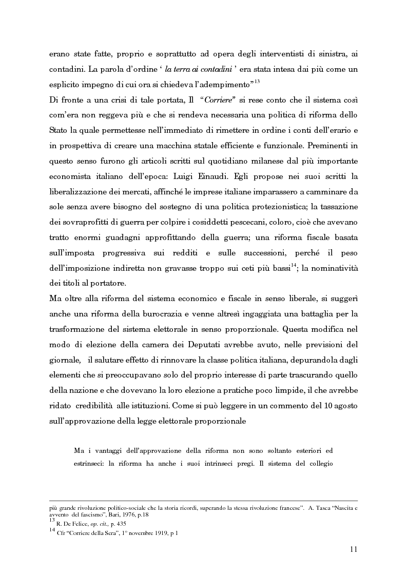 Anteprima della tesi: L'avvento del fascismo attraverso le pagine del ''Corriere della Sera'' (1919-1925), Pagina 10