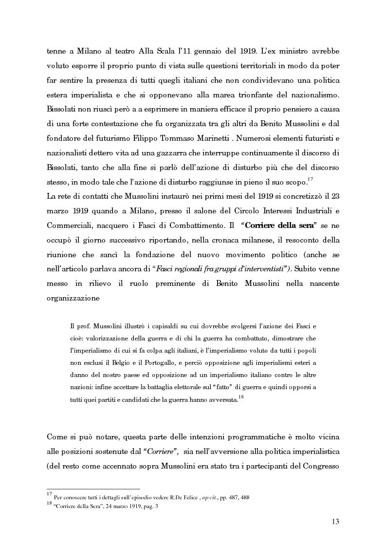 Anteprima della tesi: L'avvento del fascismo attraverso le pagine del ''Corriere della Sera'' (1919-1925), Pagina 12
