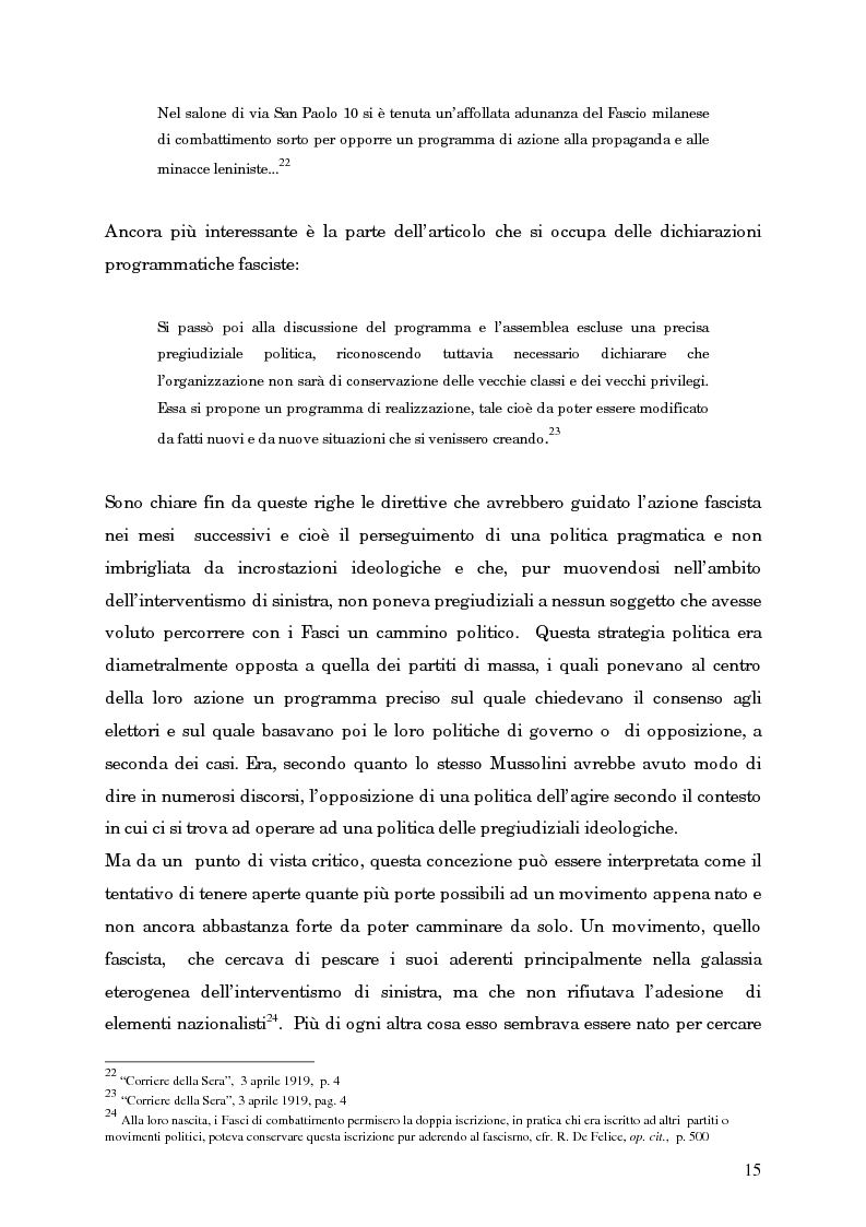 Anteprima della tesi: L'avvento del fascismo attraverso le pagine del ''Corriere della Sera'' (1919-1925), Pagina 14