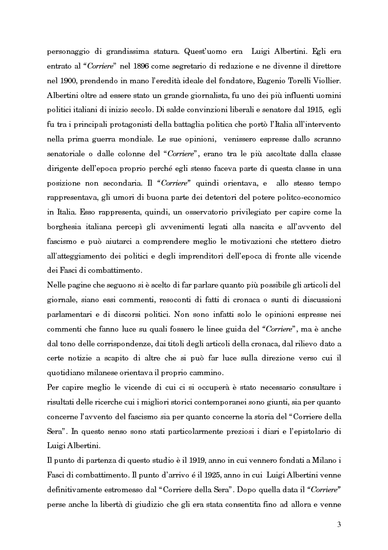 Anteprima della tesi: L'avvento del fascismo attraverso le pagine del ''Corriere della Sera'' (1919-1925), Pagina 2