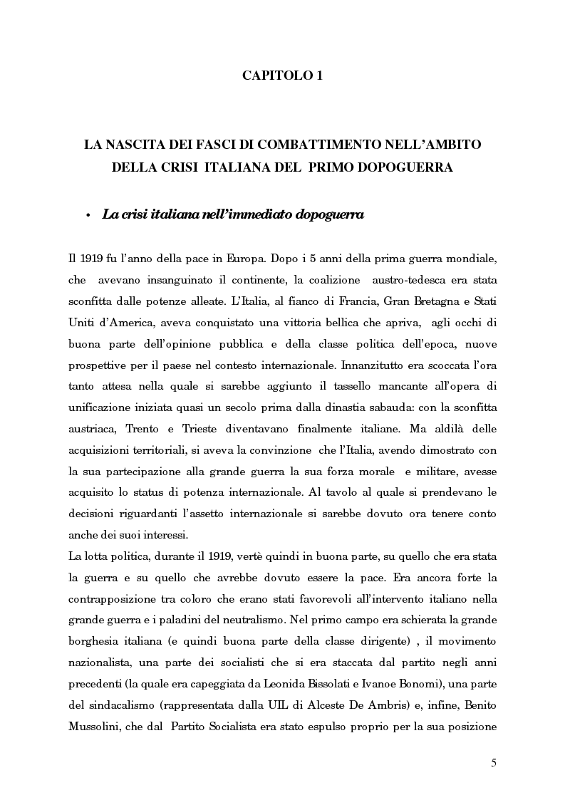 Anteprima della tesi: L'avvento del fascismo attraverso le pagine del ''Corriere della Sera'' (1919-1925), Pagina 4