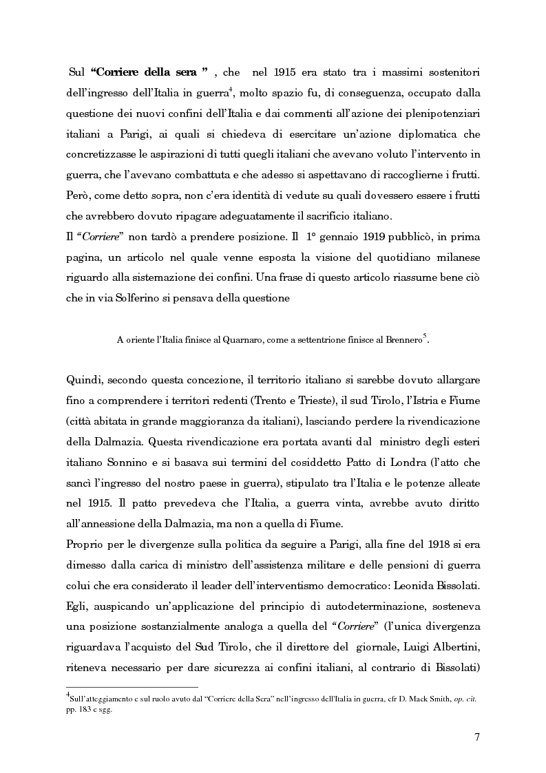 Anteprima della tesi: L'avvento del fascismo attraverso le pagine del ''Corriere della Sera'' (1919-1925), Pagina 6
