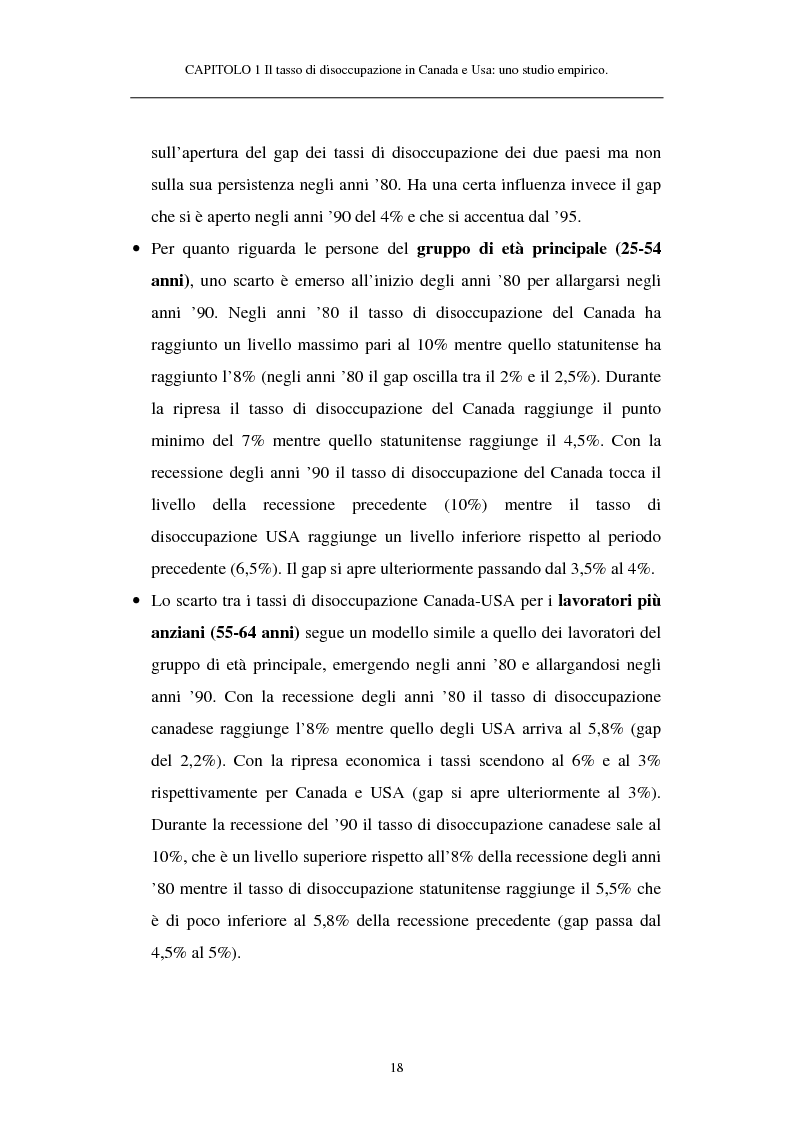 Anteprima della tesi: Il tasso di disoccupazione in Canada e USA negli anni ’80 e ’90: analisi macroeconomica e ipotesi sulla divergenza, Pagina 13