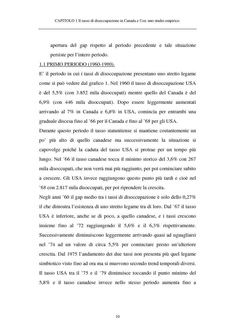 Anteprima della tesi: Il tasso di disoccupazione in Canada e USA negli anni ’80 e ’90: analisi macroeconomica e ipotesi sulla divergenza, Pagina 5