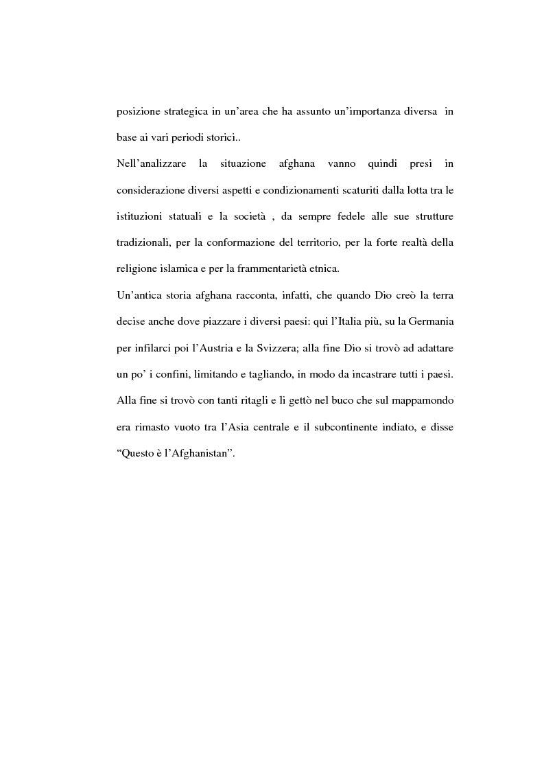 Anteprima della tesi: L'Afghanistan nelle relazioni internazionali, Pagina 2