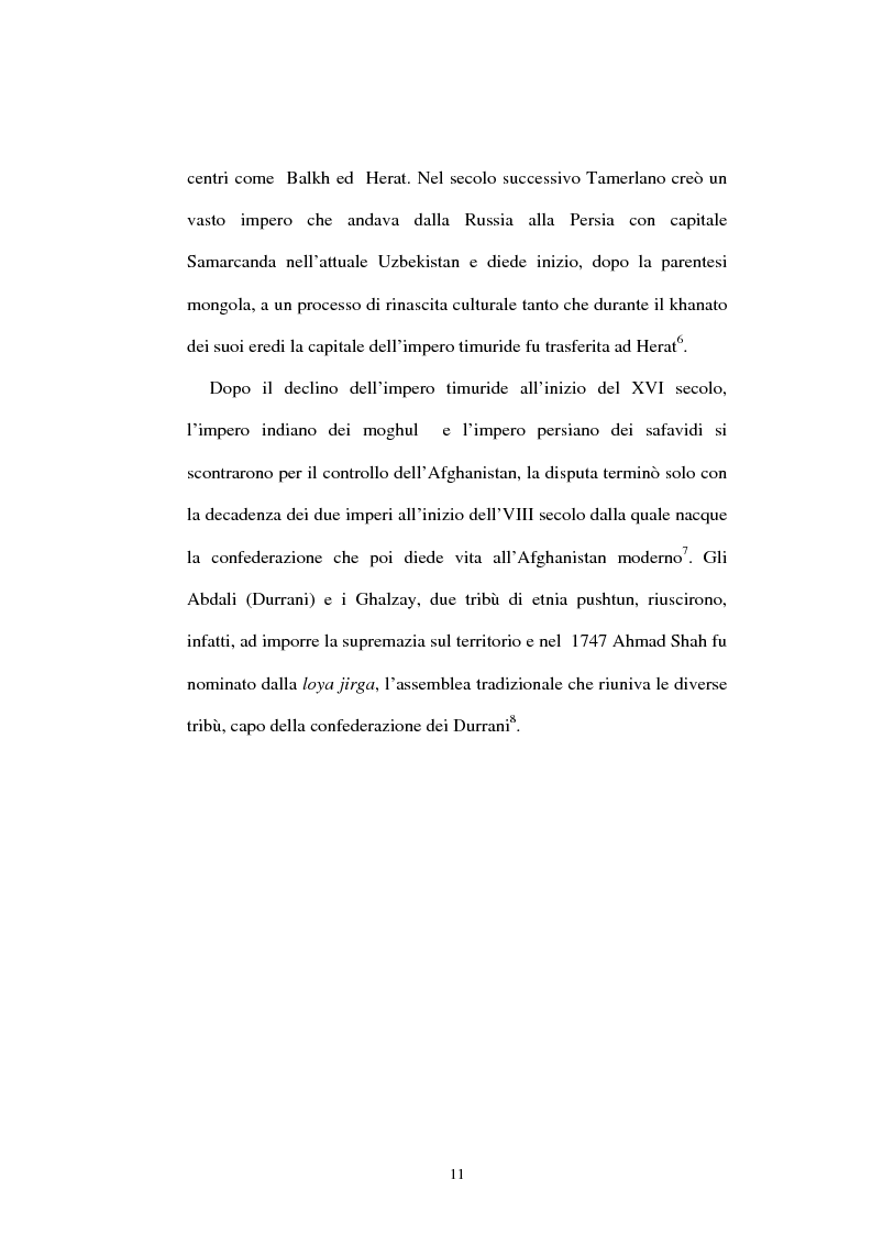 Anteprima della tesi: L'Afghanistan nelle relazioni internazionali, Pagina 5