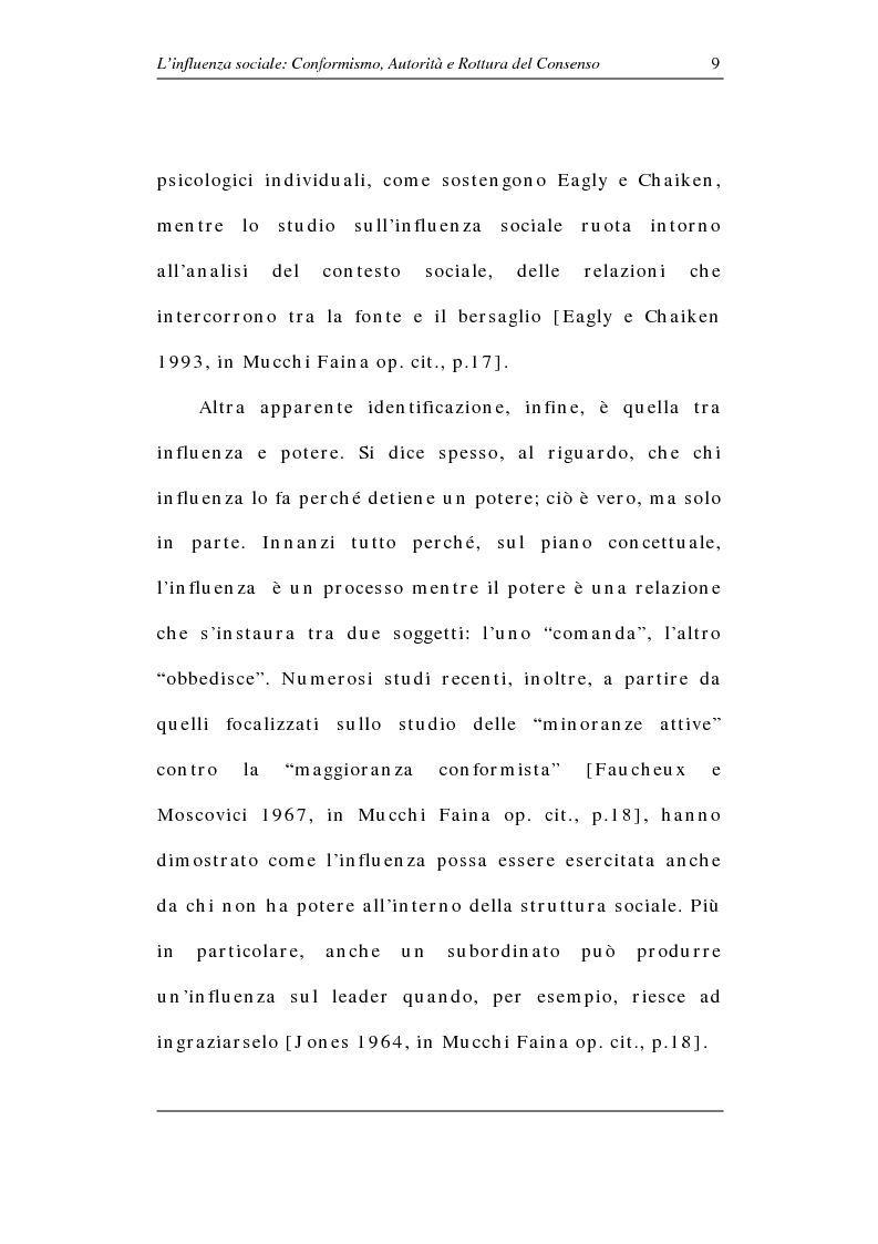Anteprima della tesi: L'influenza sociale: conformismo, autorità e rottura del consenso, Pagina 14