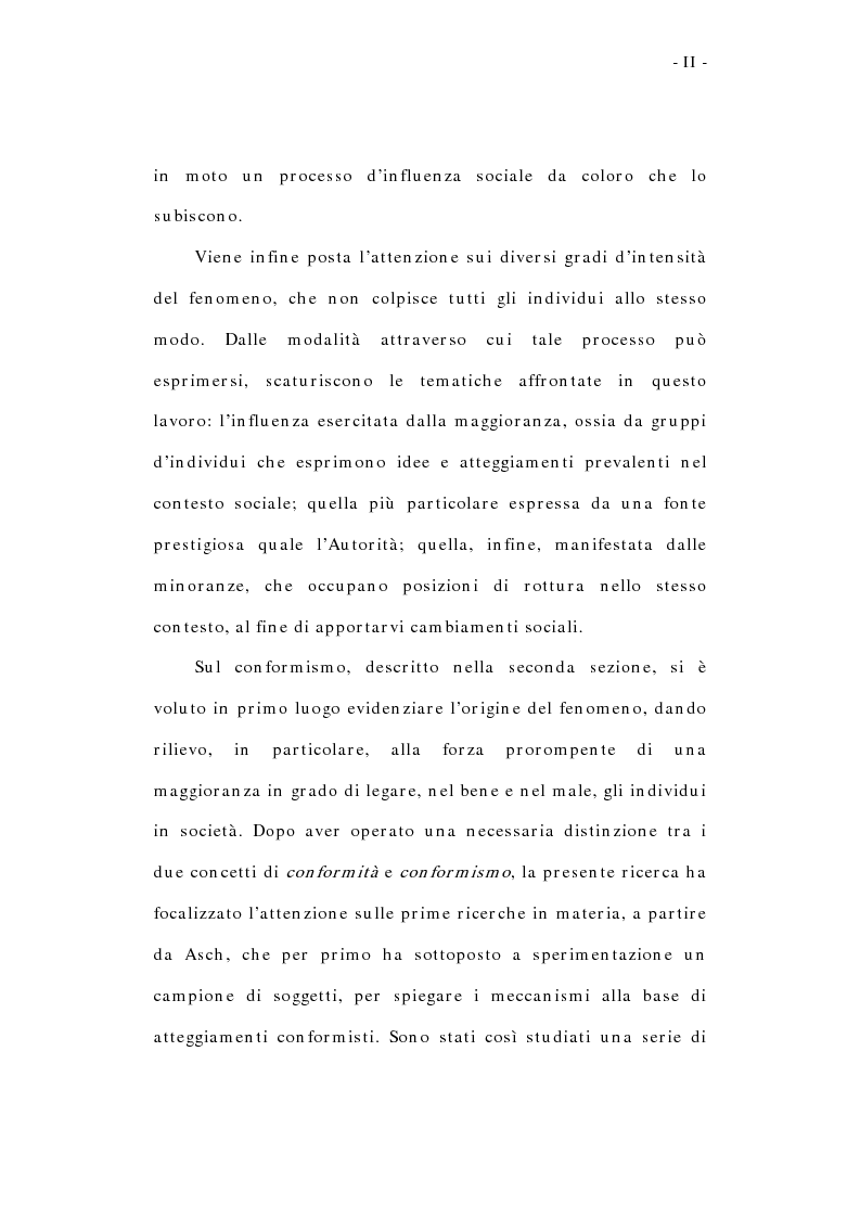 Anteprima della tesi: L'influenza sociale: conformismo, autorità e rottura del consenso, Pagina 2