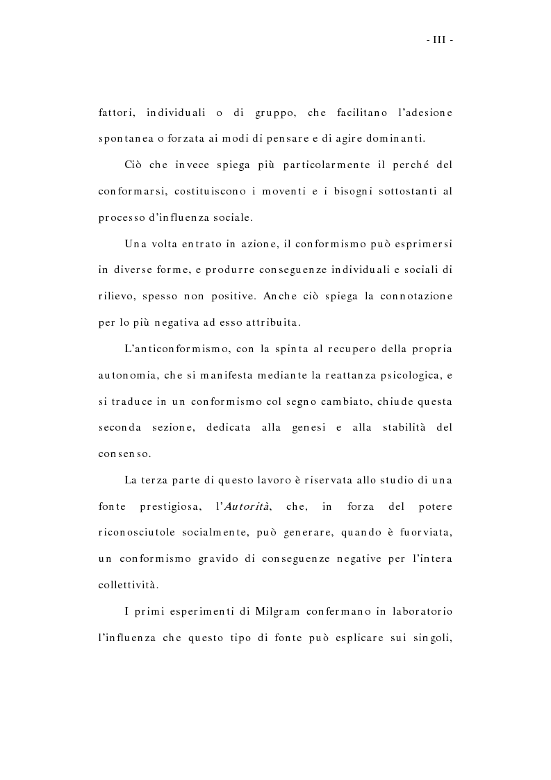 Anteprima della tesi: L'influenza sociale: conformismo, autorità e rottura del consenso, Pagina 3